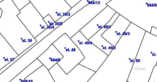 Parcela st. 49/4 v KÚ Tučapy u Soběslavi, Katastrální mapa