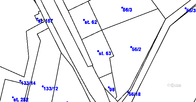 Parcela st. 63 v KÚ Tučapy u Soběslavi, Katastrální mapa