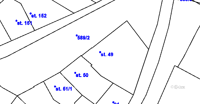 Parcela st. 49 v KÚ Tučapy u Holešova, Katastrální mapa