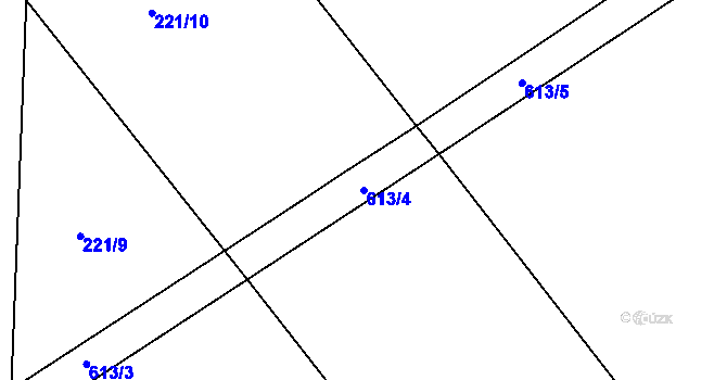 Parcela st. 613/4 v KÚ Tučapy u Holešova, Katastrální mapa