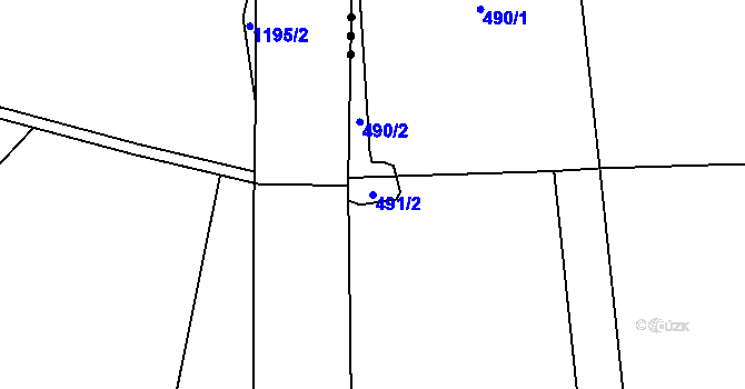 Parcela st. 491/2 v KÚ Tučapy u Holešova, Katastrální mapa