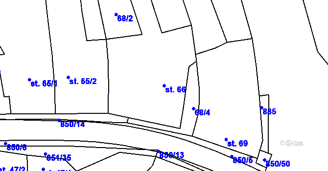 Parcela st. 66 v KÚ Tučapy, Katastrální mapa
