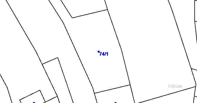 Parcela st. 74/1 v KÚ Tučapy, Katastrální mapa