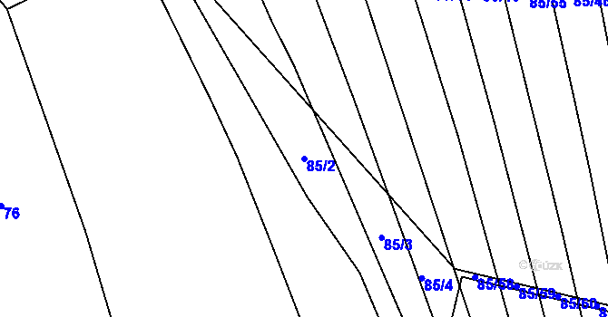 Parcela st. 85/2 v KÚ Tučapy, Katastrální mapa