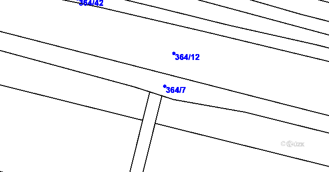 Parcela st. 364/7 v KÚ Tučapy, Katastrální mapa