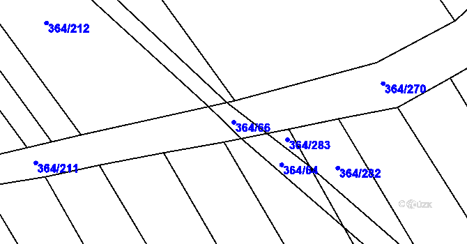 Parcela st. 364/66 v KÚ Tučapy, Katastrální mapa