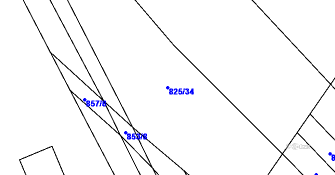 Parcela st. 825/34 v KÚ Tučapy, Katastrální mapa