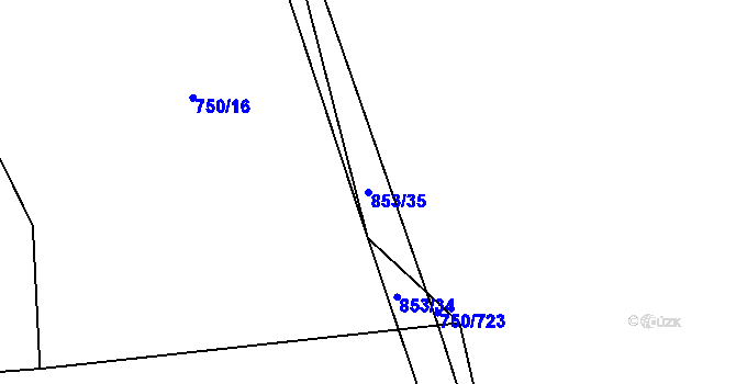 Parcela st. 853/35 v KÚ Tučapy, Katastrální mapa
