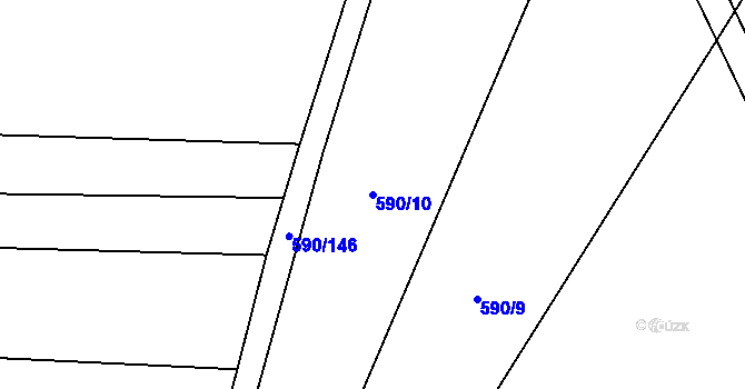 Parcela st. 590/10 v KÚ Tučapy u Vyškova, Katastrální mapa