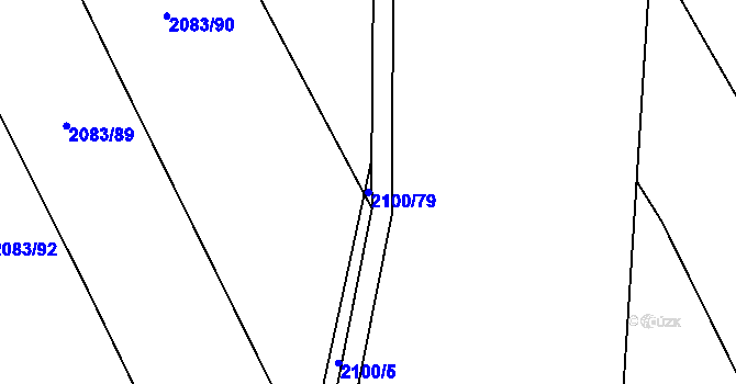 Parcela st. 2100/79 v KÚ Tučapy u Vyškova, Katastrální mapa