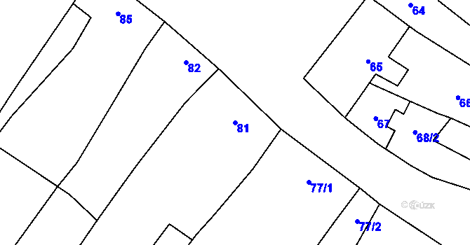 Parcela st. 81 v KÚ Tučín, Katastrální mapa