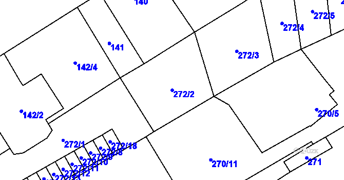 Parcela st. 272/2 v KÚ Tučín, Katastrální mapa