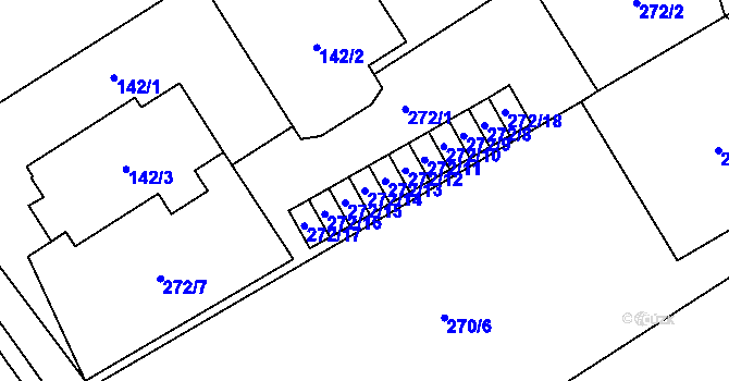 Parcela st. 272/14 v KÚ Tučín, Katastrální mapa