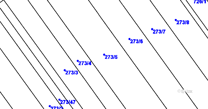 Parcela st. 273/5 v KÚ Tučín, Katastrální mapa
