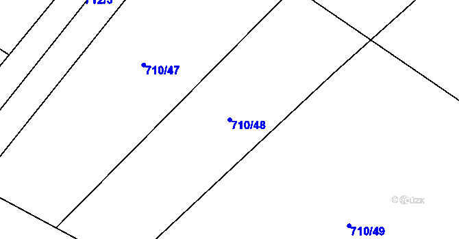 Parcela st. 710/48 v KÚ Tuhaň, Katastrální mapa