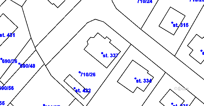 Parcela st. 337 v KÚ Tuhaň, Katastrální mapa