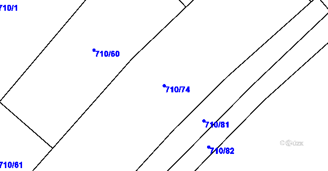 Parcela st. 710/74 v KÚ Tuhaň, Katastrální mapa