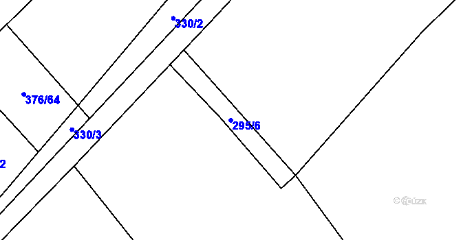 Parcela st. 295/6 v KÚ Tuhaň, Katastrální mapa