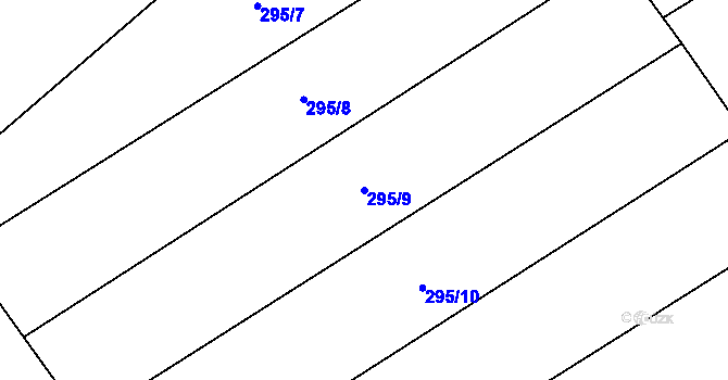 Parcela st. 295/9 v KÚ Tuhaň, Katastrální mapa