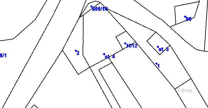 Parcela st. 4 v KÚ Pavličky, Katastrální mapa