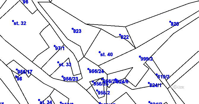 Parcela st. 40 v KÚ Pavličky, Katastrální mapa