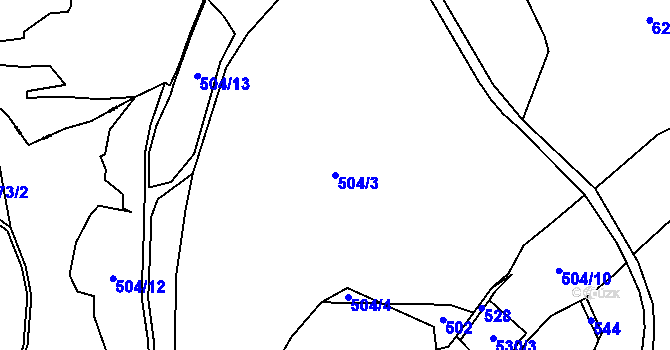 Parcela st. 504/3 v KÚ Pavličky, Katastrální mapa