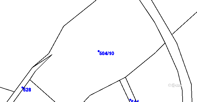 Parcela st. 504/10 v KÚ Pavličky, Katastrální mapa