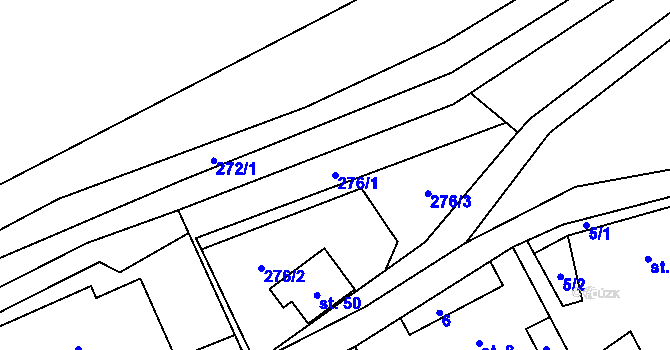 Parcela st. 276/1 v KÚ Tuhanec, Katastrální mapa