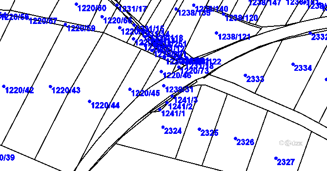 Parcela st. 1239/31 v KÚ Tuchlovice, Katastrální mapa