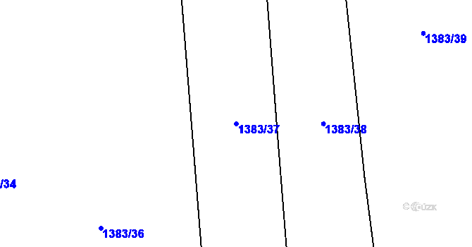 Parcela st. 1383/37 v KÚ Tuchlovice, Katastrální mapa