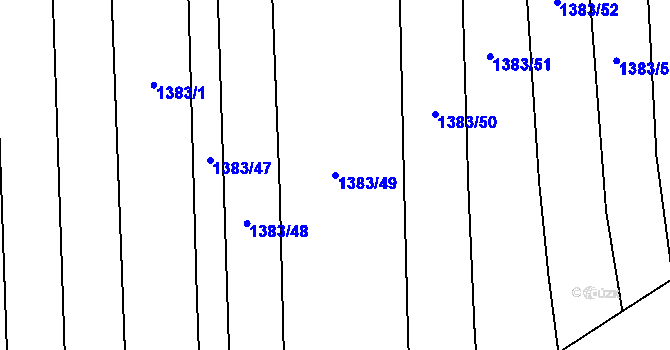 Parcela st. 1383/49 v KÚ Tuchlovice, Katastrální mapa