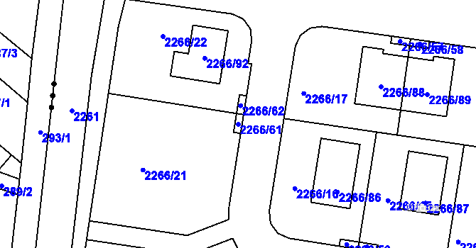 Parcela st. 2266/61 v KÚ Tuchlovice, Katastrální mapa