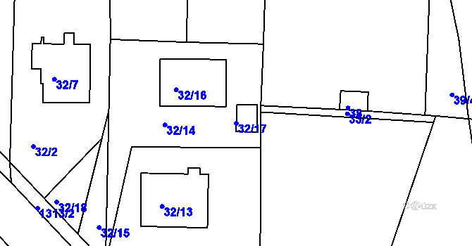 Parcela st. 32/17 v KÚ Tuchlovice, Katastrální mapa