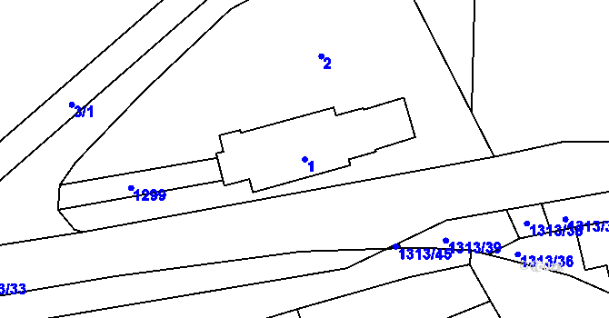 Parcela st. 1 v KÚ Tuchlovice, Katastrální mapa