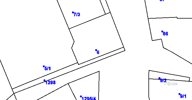 Parcela st. 6 v KÚ Tuchlovice, Katastrální mapa