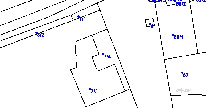 Parcela st. 7/4 v KÚ Tuchlovice, Katastrální mapa