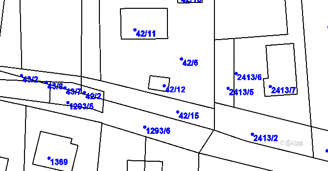 Parcela st. 42/12 v KÚ Tuchlovice, Katastrální mapa