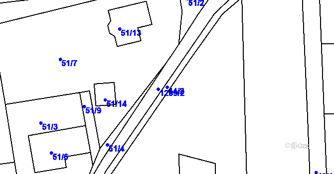 Parcela st. 44/2 v KÚ Tuchlovice, Katastrální mapa