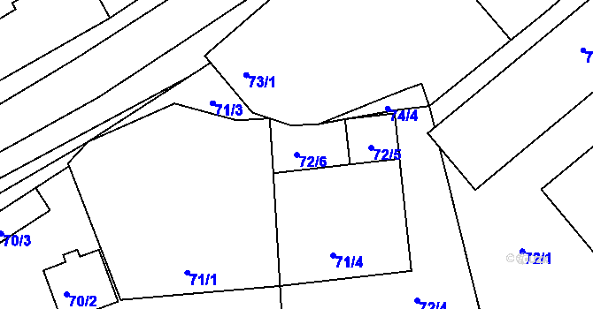 Parcela st. 72/6 v KÚ Tuchlovice, Katastrální mapa