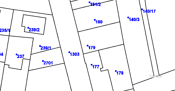 Parcela st. 179 v KÚ Tuchlovice, Katastrální mapa