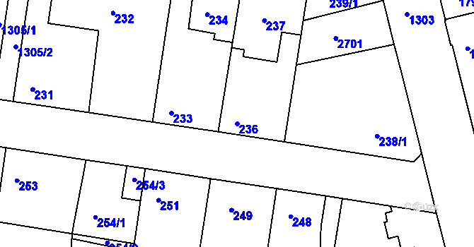 Parcela st. 236 v KÚ Tuchlovice, Katastrální mapa