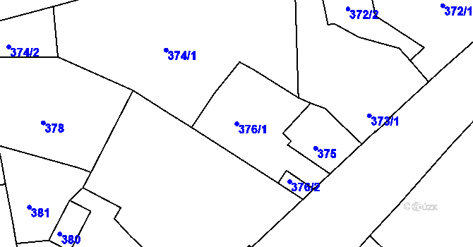 Parcela st. 376/1 v KÚ Tuchlovice, Katastrální mapa
