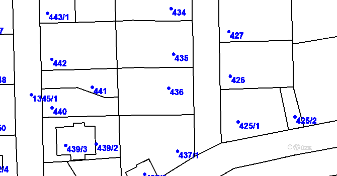 Parcela st. 436 v KÚ Tuchlovice, Katastrální mapa