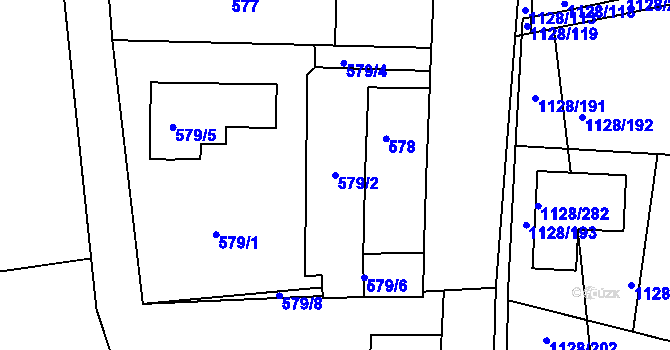 Parcela st. 579/2 v KÚ Tuchlovice, Katastrální mapa