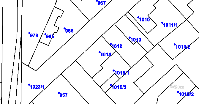 Parcela st. 1014 v KÚ Tuchlovice, Katastrální mapa