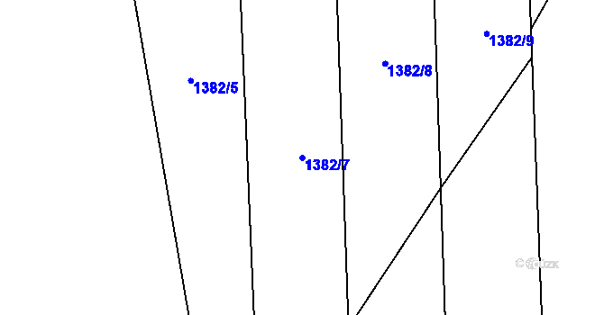 Parcela st. 1382/7 v KÚ Tuchlovice, Katastrální mapa