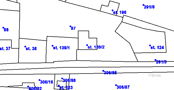 Parcela st. 139/2 v KÚ Tuchoměřice, Katastrální mapa