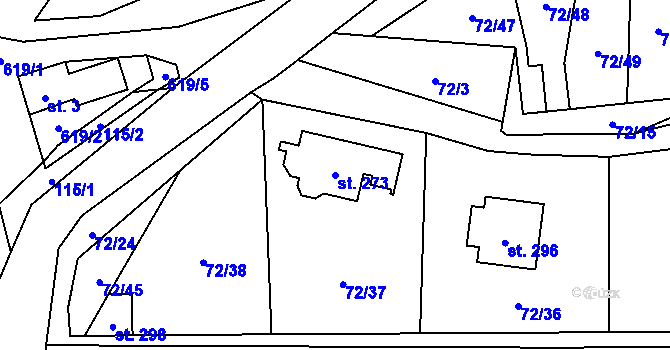 Parcela st. 273 v KÚ Tuchoměřice, Katastrální mapa