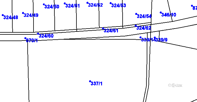 Parcela st. 339/1 v KÚ Tuchoměřice, Katastrální mapa