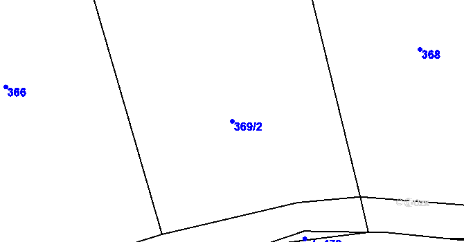Parcela st. 369/2 v KÚ Tuchoměřice, Katastrální mapa
